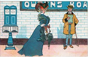 Matron Prints: Overdressed Edwardian matron on Queen's Road tube