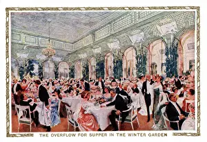 Overflow Prints: Overflow for supper in Winter Garden, Savoy Hotel, London