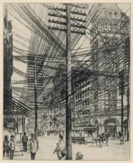 Wires Prints: Overhead Phone Wires, NY