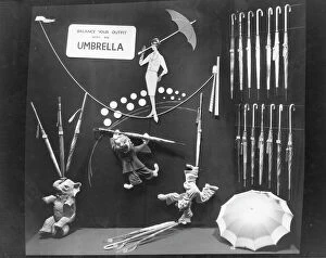 Umbrellas Collection: Owen Owen, Umbrella display
