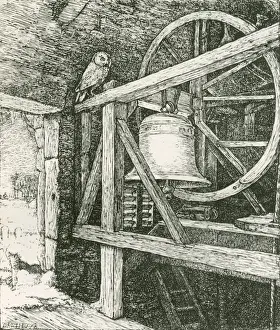 Owls Prints: Owl in Clock Tower by J. E. Millais