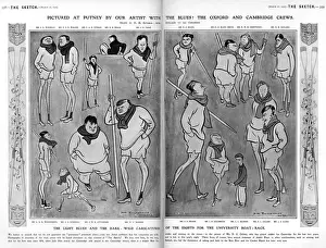 Crews Prints: Oxford and Cambridge rowing crews by H. M. Bateman