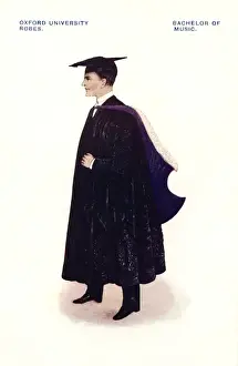 Universities Prints: Oxford University robes: Bachelor of Music