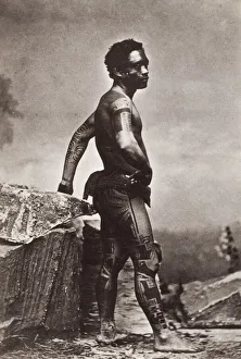 Islander Prints: Pacific Islands, Oceania: portrait of man with tattoos