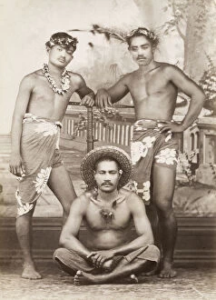 Torso Gallery: Pacific Islands, Oceania: portrait of three men