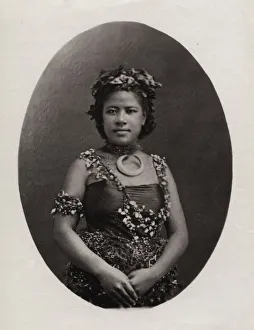 Islander Prints: Pacific Islands, Oceania: portrait Tahiti, noblewoman?