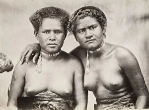 Sibling Prints: Pacific Islands, Oceania: portrait of two women