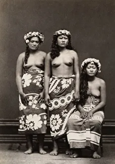 Pacific Islands, Oceania: portrait of young women