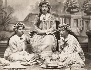 Pacific Islands, Oceania: portrait of young women
