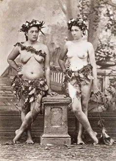 Pacific Islands, Oceania: portrait of two young women