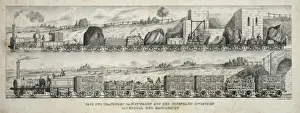 Pack und transport dampfwagen auf der eisenbahn zwischen Liv