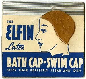 Images Dated 31st January 2017: Packet design, Elfin Latex Bath Cap - Swim Cap