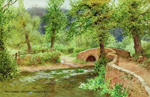 Dunster Prints: Packhorse Bridge, Dunster, Exmoor, Somerset