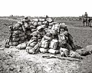 Packs Gallery: Packs turned into a shelter, Western Front, WW1