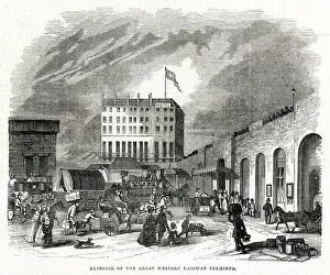Commuters Prints: Paddington, Great Western Railway Station, London 1843