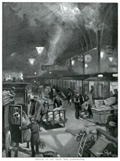 Unloading Prints: Paddington Station, arrival of the night Mail 1902