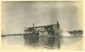 Paddle boat with war gifts, Basra, Iraq, WW1