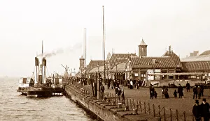 Paddle steamer ferry at the landing stage Liverpool