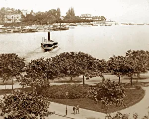 Paddle steamer, Lake Lucerne, Switzerland, early 1900s