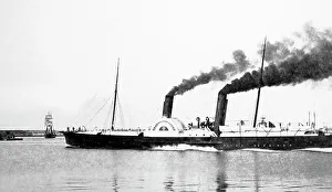 Paddle steamer leaving Dun Loaghaire (Kingstown), Dublin