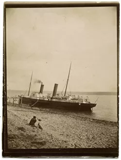 Marc Gallery: Paddle Steamer moored at Saint Marc, France awaiting tide