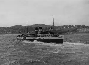 Dartmouth Prints: Paddle steamer off Torquay Harbour in a storm