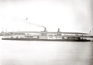 Myanmar Prints: Paddle Steamer, Ragoon, Yangon, Burma, Myanmar, 1880 s