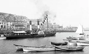 The paddle steamer to Scarborough leaving Whitby