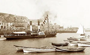 The paddle steamer to Scarborough leaving Whitby