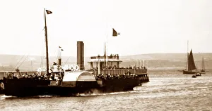 Weymouth Prints: Paddle steamer, Weymouth Pier, early 1900s