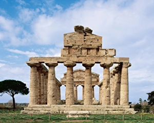 Paestum. Temple of Athena. It was built around 500 BC. Facad Paestum. Temple of Athena. It was built around 500 BC. Facad