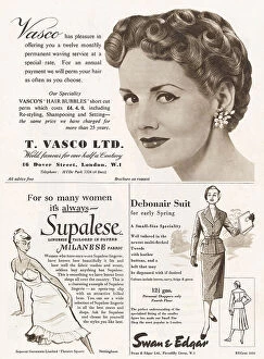 Garment Collection: A page of adverts from - February 1954