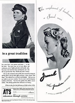Hairstyles Collection: Page of adverts for women 1941