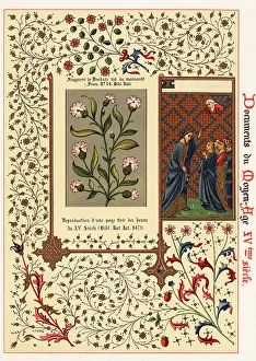 Franc Prints: Page from a Book of Hours, and fragment of a border from a manus