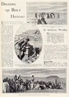 Archaeologists Prints: Page from Britannia & Eve by Katharine Woolley reporting on the great excavations carried