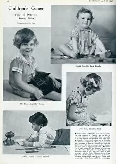 Page in The Bystander magazine 1936 featuring photographs of four aristocratic children