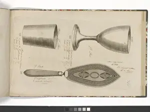 Page from a catalogue of domestic silverware