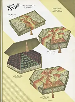 Page from a catalogue, Kunzle Chocolate List