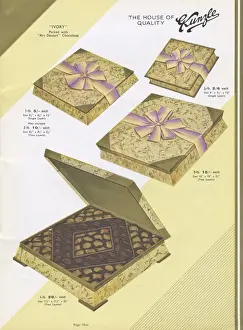 Page from a catalogue, Kunzle Chocolate List