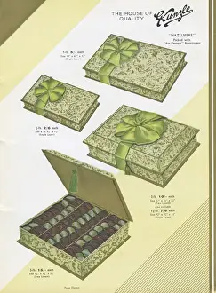 Page from a catalogue, Kunzle Chocolate List