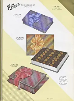Page from a catalogue, Kunzle Chocolate List