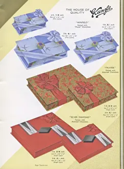 Page from a catalogue, Kunzle Chocolate List