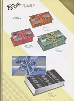 Page from a catalogue, Kunzle Chocolate List