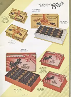 Page from a catalogue, Kunzle Chocolate List
