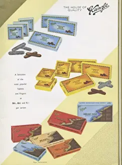 Page from a catalogue, Kunzle Chocolate List