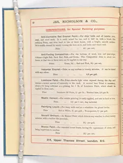 Page from Catalogue of Materials for House Painting and Gla