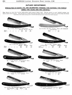 Images Dated 1st June 2016: Page from catalogue of safety razors