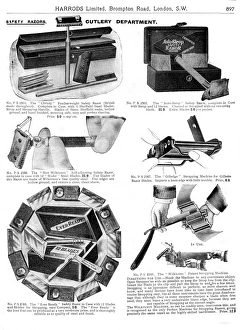 Images Dated 1st June 2016: Page from catalogue of safety razors