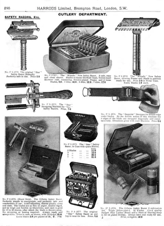 Page from catalogue of safety razors