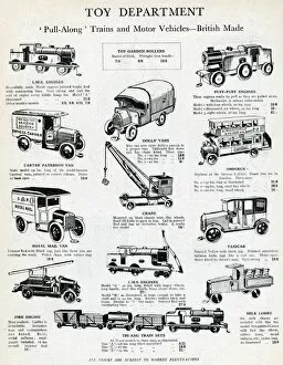 Aluminium Gallery: Page from a catalogue toy trains and cars 1929